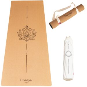 DIVASYA Kork Yogamatte mit Naturkautschuk