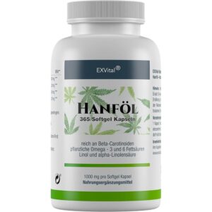 EXVital® Hanföl Kapseln hochdosiert mit 1000mg Hanfsamenöl