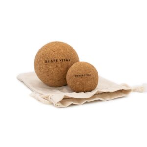 SHAPEVITAL Faszienball Set aus Naturkork | 2 Größen | mit Jute-Beutel