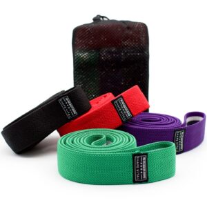 SHAPEVITAL Fitnessbänder Textil Set | 4 Stärkegrade | gelenkschonendes Training