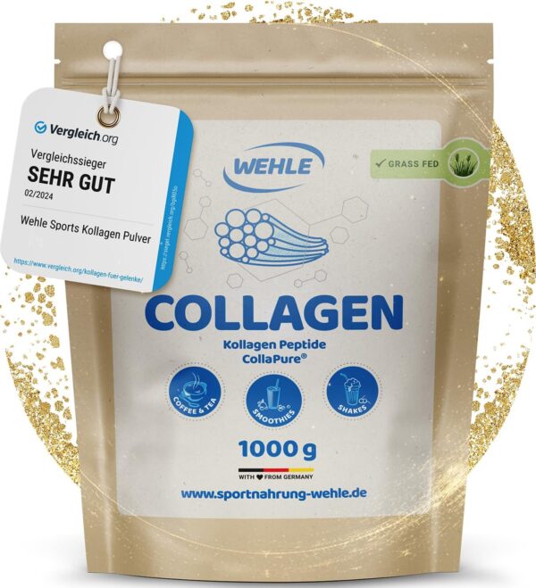 Wehle Sports Kollagen Pulver 1 kg - Kollagenhydrolysat Peptide Typ I